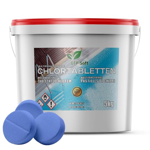 Chlor Multitabs 10 in 1-200 g Tabs Multi Chlortabletten - mit 10 Phasenwirkung für die sichere und saubere Poolpflege | hygienisches Poolwasser | multifunktionale Chlortabletten (10, Kilogramm) von DTP-SOFT