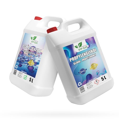 Glycerin (Glyzerin) + Propylenglykol Pharmaqualität SET rein | Liter | (5l + 5L, 5000ml + 5000ml) von DTP-SOFT