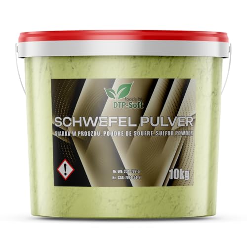 Schwefel Schwefelpulver Anorganisch 99,9% Sulfur fein gemahlen im Eimer (10KG) von DTP-SOFT
