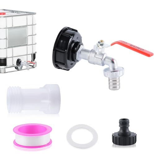 IBC Tankzubehör 1000L Wassertank Auslaufhahn IBC Auslaufhahn mit 11cm IBC Adapter S60x6 Einfache Installation von DTREEL