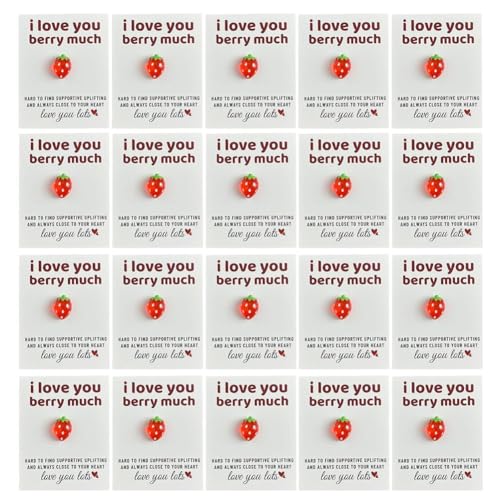 20 Sets Pocket Hug Strawberry with Greeting Cards Cute Little Strawberry Pocket Gift Card Hug Keepsake Token Card G Exchange von DTREELS