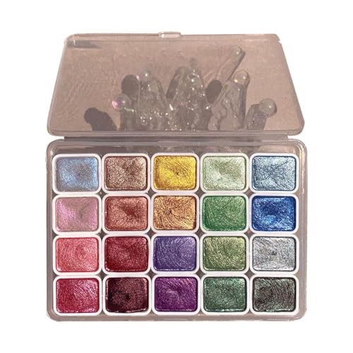 DTREELS 20 Farben Perlglanz-Aquarell-Pigment, Perlglanz-Pigment, Glitzer, Acuarela-Glitzer, Schulschreibwaren von DTREELS