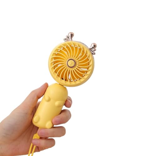 DTREELS Tragbarer Handventilator, Mini-Handventilator mit wiederaufladbaren Akkugeschwindigkeiten und kleinem, persönlichem niedlichem Schreibtisch, zusammenklappbar von DTREELS
