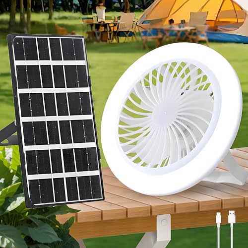 Solar Deckenventilator mit Beleuchtung 180° Drehbar LED Akku Deckenlampe mit Ventilator 3-Gang Tragbarer Camping Deckenventilator Dimmbar Leise Solar Ventilator mit 3M-Kabel Für Outdoor Terrasse Solar Deckenventilator mit Beleuchtung 180° Drehbar LED Akku Deckenlampe mit Ventilator 3-Gang Tragbarer Camping Deckenventilator Dimmbar Leise Solar Ventilator mit 3M-Kabel Für Outdoor Terrasse von DTSDWA