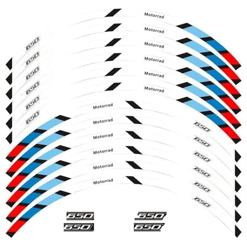 DTSGCX Aufkleber-Set Motorrad-Felgenaufkleber, Reflektierende Felgenstreifen, Wasserdichtes Zubehör Für B&MW C650GT-Felgenaufkleber(Style 1) von DTSGCX