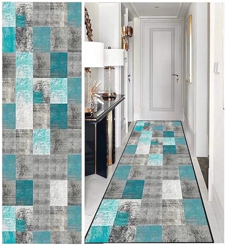 DTUQYX Läufer Lang Flur rutschfest Teppich Küche 70 x 150CM, Polyester Waschbar und Dauerhaft, Schlafzimmer Muster Carpet, für Wohnzimmer Büro Esszimmer, Anpassbar Teppichläufer Meterware von DTUQYX