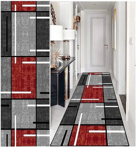 DTUQYX Läufer Lang Flur rutschfest Teppich Küche 70 x 250CM, Polyester Waschbar und Dauerhaft, Schlafzimmer Muster Carpet, für Wohnzimmer Büro Esszimmer, Anpassbar Teppichläufer Meterware von DTUQYX