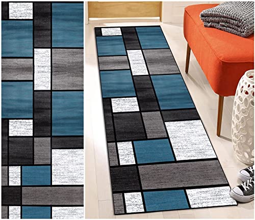 DTUQYX Teppich Läufer Flur Küche rutschfest 100 x 200CM, Polyester Waschbar und Dauerhaft, Schlafzimmer Muster Carpet, für Wohnzimmer Büro Esszimmer, Anpassbar Teppichläufer Meterware von DTUQYX