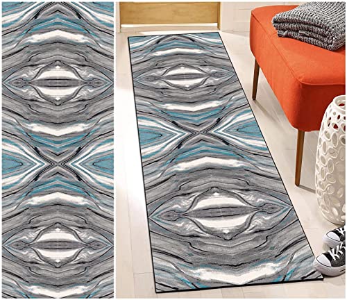 DTUQYX Teppich Läufer Flur Küche rutschfest 40 x 100CM, Polyester Waschbar und Dauerhaft, Schlafzimmer Muster Carpet, für Wohnzimmer Büro Esszimmer, Anpassbar Teppichläufer Meterware von DTUQYX