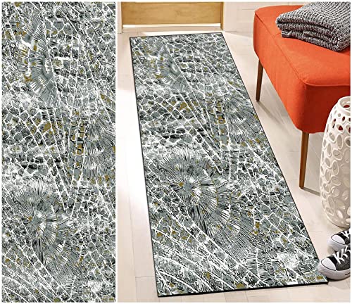DTUQYX Teppich Läufer Flur Küche rutschfest 50 x 80CM, Polyester Waschbar und Dauerhaft, Schlafzimmer Muster Carpet, für Wohnzimmer Büro Esszimmer, Anpassbar Teppichläufer Meterware von DTUQYX