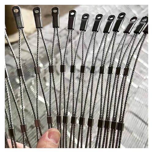 DTVEW 304 Edelstahl-Seilnetz, Flexibel Schutznetze, 10cm/2mm Gewebtes Netz Pflanzenkletternetz, Flexibles, Schlagfestes Sicherheitsnetz(1x1m) von DTVEW