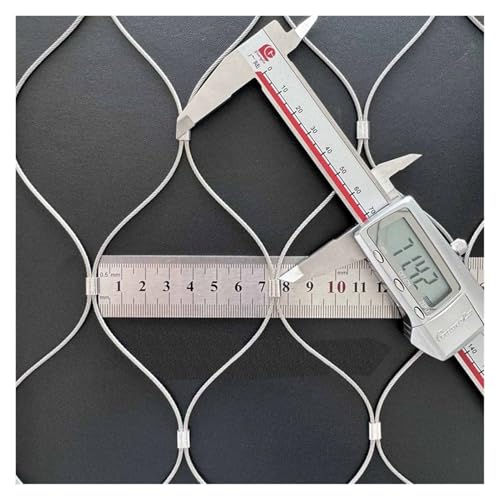 DTVEW 304 Edelstahl-Seilnetz, Flexibles Kabelgeländer-Gitter, 7cm/1,5mm Flexibel Schlagzähigkeit Gartenzaun(0.6x5m) von DTVEW