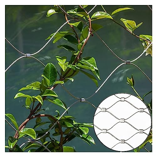DTVEW 304 Edelstahl-Seilnetz, Flexibles Seil-Geländer-Netz, 1,5mm/2mm Pflanzen-Gartenarbeitsmasche, für Football Field Garden(12cm/1.5mm,2x2m) von DTVEW