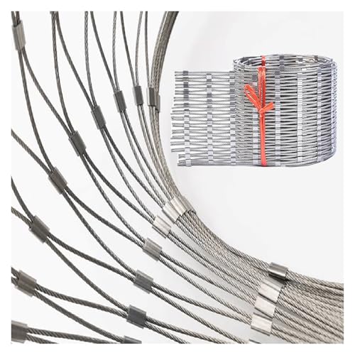 DTVEW 304 Edelstahl-Seilnetz, Flexibles Seil-Geländer-Netz, 10cm/2mm Pflanzenklettermasche, Flexibel Garten Bauernhof Treppe Dekornetz(1x4m) von DTVEW