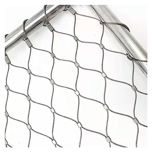 DTVEW 304 Edelstahl-Seilnetz, Multifunktionales Metallgeflecht, Spaliernetz für Kletterpflanzen, Geländer-Sicherheitsnetz Drahtseilnetz Aus Edelstahl (Color : Mesh 5CM, Size : 1x3m/3.3x9.8ft) von DTVEW