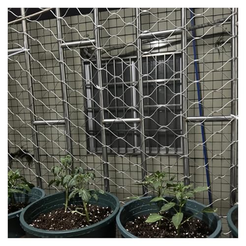 DTVEW 304 Edelstahl-Seilnetz, Sicherheitsnetz für Balkone 5cm/2mm Pflanzen-Garten-Netz, Sturzschutznetz(0.6x2m) von DTVEW