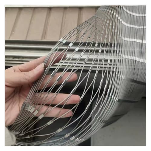 DTVEW 304 Edelstahl-Seilnetz, Tier und Geflügelkäfignetz, 5cm/2mm Flexibles Kabelgeländer-Netz, Absturzsicherungsnetze(2x10m) von DTVEW