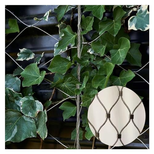 DTVEW 304 Edelstahl-Seilnetz, UV-Schutznetz Dekorationsnetz 1,5mm Ranknetz für Kletterpflanzen(1x4m/3.3x13.1ft) von DTVEW