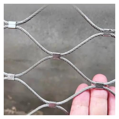 DTVEW Edelstahl-Seilnetz, 6cm/2mm Geländer-Treppenschutzgitter, Sicherheitsnetz für Balkone Tier und Geflügelzaun, Anpassbar(1x3m) von DTVEW
