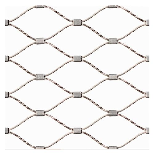 DTVEW Edelstahlseilnetz, 3cm/1,2mm Tier und Geflügelkäfignetz, Dehnbares Geländerfüllungsnetz, DIY-Dekorationsnetz(0.8x15m) von DTVEW