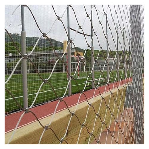 DTVEW Flexibles Seil-Geländer-Netz, 304 Edelstahl-Seilnetz, 8cm/1,5mm Pflanzen-Gartengitter, Sicherheitsnetz für Geländer Fußballfeldzaunrolle(1.5x2m) von DTVEW