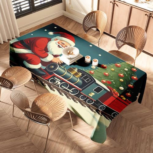 DTWE Schwarze Tischdecken Santa Claus Is Pulling A Christmas Train Elastic Edged Table Cover Rechteckige Tischdecke Tischdecke Rechteckig Tisch DTWE Schwarze Tischdecken Santa Claus Is Pulling A Christmas Train Elastic Edged Table Cover Rechteckige Tischdecke Tischdecke Rechteckig Tisch von DTWE