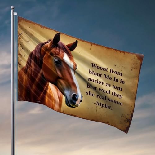 Flaggen für Studentenwohnheim, ein Pferd mit Zitat in einem rustikalen Rahmen. Flagge für Herren, Höhle, Bar, lustige Flaggen (30 x 45 cm) von DTWE