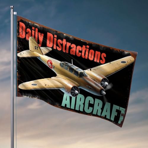 Heimdekoration für Männer, tägliche Ablenkungen, Flugzeugflagge, cooles Poster, Flaggen, Schreibtischzubehör für Männer (120 x 180 cm) von DTWE