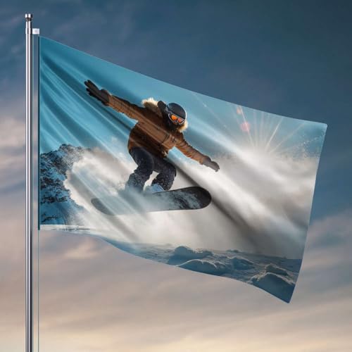 Lustige Poster für Studentenwohnheim, Snowboarder in Aktion an einem sonnigen Tag. Flagge, Outdoor-Dekoration, Poster für Studentenwohnheim (30 x 45 cm) von DTWE