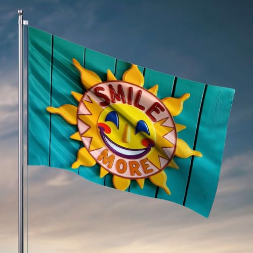 Lustiges Poster für Studentenwohnheim, Smile More, Sonnenschild, Flagge, Outdoor-Dekoration, Poster für Studentenwohnheim (30 x 45 cm) von DTWE