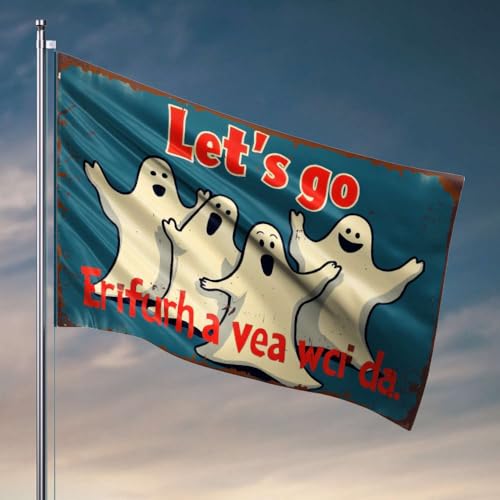 Zimmertür-Dekoration, Aufschrift "Let's Go Trick-or-Treating!", College-Zimmer-Schild, Mädchenflaggen für Schlafzimmer (30 x 45 cm) von DTWE