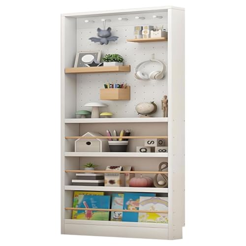 Bücherregal-Wandhalterung hinter der Tür, platzsparender versteckter Stauraum hinter der Tür mit Lochplatte, Wandregal-Lochplatte, for Wohnzimmer, Kinderzimmer, Arbeitszimmer(White,27.6x3.9x70.1in) von DTWEFF