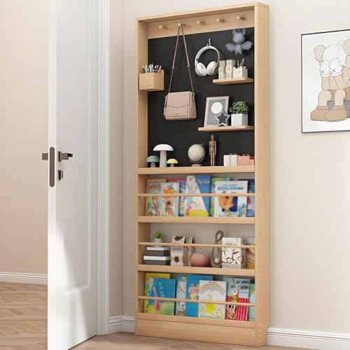 Bücherregal aus Holz, Wandhalterung for Bücherregale hinter der Tür, platzsparendes Bücherregal hinter der Tür, platzsparender versteckter Stauraum hinter der Tür for Wohnzimmer, Arbeitszimmer, Büro(W von DTWEFF
