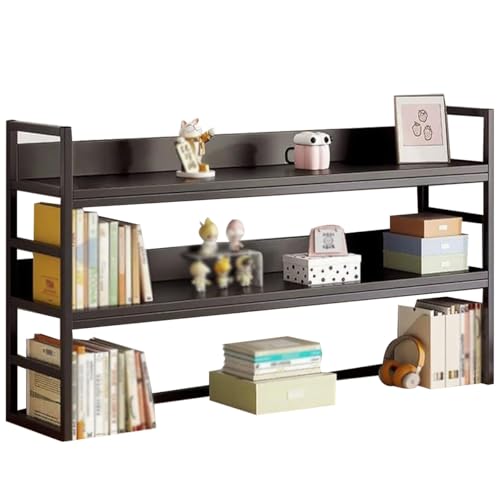 Schreibtisch-Bücherregal-Organizer, 3-stöckiges Bücherregal aus Holz und Metall, Mehrzweck-Schreibtischaufsteller for Wohnheime, offenes Schreibtisch-Aufbewahrungsregal for Wohnheime, Büros und Zuhaus von DTWEFF