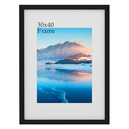 30 x 40 cm Rahmen Schwarz Holz, 12 x16 Zoll Bilderrahmen, 30x40 cm Fotorahmen mit Plexiglas, Wandmontierter 30x40 cm Posterrahmen, Fotorahmen für A4 Druck, Schlafzimmer und Wohnzimmer Dekoration von DTXDTech