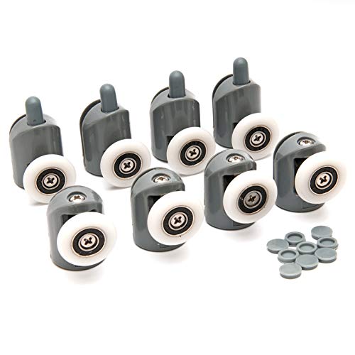 Duschtürrolle Duschraumzubehör Hängendes Rad für Schiebetüroberteil und Botter-festes Einzelrad-Ersatzzubehör (8-teilig) von DTXLX