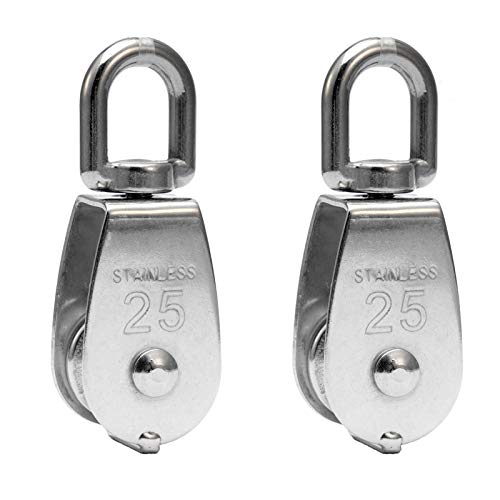 Flaschenzug 304 Edelstahl Umlenkrolle Block,Seilrolle mit Drehschnalle, zur Traktion von Drahtseilen und Nylonseilen Ect, sichere Tragfähigkeit bis 150 kg 2Pcs M25 Flaschenzug 304 Edelstahl Umlenkrolle Block,Seilrolle mit Drehschnalle, zur Traktion von Drahtseilen und Nylonseilen Ect, sichere Tragfähigkeit bis 150 kg 2Pcs M25 von DTXLX