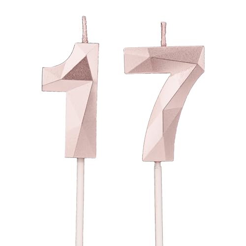 Geburtstagskerzen Zahlen 17,3D Roségold Kerzen Geburtstag für Kuchen geburtstagsdeko, Geburtstag Kerzen Zahlen, Geburtstagskerzen Kinder für Partys, Hochzeiten, Firmenfeiern, Jubiläen Geburtstagskerzen Zahlen 17,3D Roségold Kerzen Geburtstag für Kuchen geburtstagsdeko, Geburtstag Kerzen Zahlen, Geburtstagskerzen Kinder für Partys, Hochzeiten, Firmenfeiern, Jubiläen von DTXLX