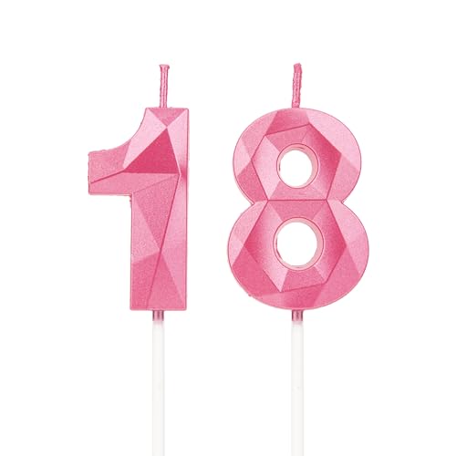 Geburtstagskerzen Zahlen 18,3D Rosa Kerzen Geburtstag für Kuchen geburtstagsdeko, Geburtstag Kerzen Zahlen, Geburtstagskerzen Kinder für Partys, Hochzeiten, Firmenfeiern, Jubiläen Geburtstagskerzen Zahlen 18,3D Rosa Kerzen Geburtstag für Kuchen geburtstagsdeko, Geburtstag Kerzen Zahlen, Geburtstagskerzen Kinder für Partys, Hochzeiten, Firmenfeiern, Jubiläen von DTXLX