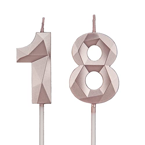 Geburtstagskerzen Zahlen 18,3D Roségold Kerzen Geburtstag für Kuchen geburtstagsdeko, Geburtstag Kerzen Zahlen, Geburtstagskerzen Kinder für Partys, Hochzeiten, Firmenfeiern, Jubiläen Geburtstagskerzen Zahlen 18,3D Roségold Kerzen Geburtstag für Kuchen geburtstagsdeko, Geburtstag Kerzen Zahlen, Geburtstagskerzen Kinder für Partys, Hochzeiten, Firmenfeiern, Jubiläen von DTXLX