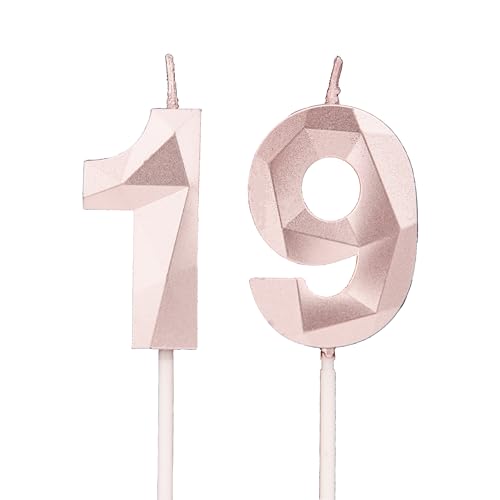 Geburtstagskerzen Zahlen 19,3D Roségold Kerzen Geburtstag für Kuchen geburtstagsdeko, Geburtstag Kerzen Zahlen, Geburtstagskerzen Kinder für Partys, Hochzeiten, Firmenfeiern, Jubiläen Geburtstagskerzen Zahlen 19,3D Roségold Kerzen Geburtstag für Kuchen geburtstagsdeko, Geburtstag Kerzen Zahlen, Geburtstagskerzen Kinder für Partys, Hochzeiten, Firmenfeiern, Jubiläen von DTXLX