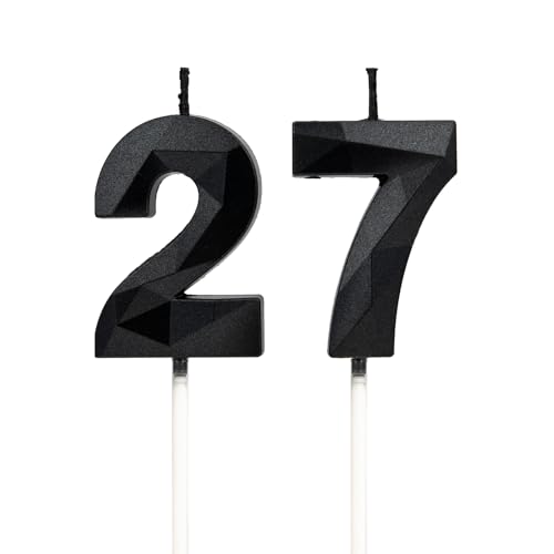 Geburtstagskerzen Zahlen 27,3D Schwarz Kerzen Geburtstag für Kuchen geburtstagsdeko, Geburtstag Kerzen Zahlen, Geburtstagskerzen Kinder für Partys, Hochzeiten, Firmenfeiern, Jubiläen Geburtstagskerzen Zahlen 27,3D Schwarz Kerzen Geburtstag für Kuchen geburtstagsdeko, Geburtstag Kerzen Zahlen, Geburtstagskerzen Kinder für Partys, Hochzeiten, Firmenfeiern, Jubiläen von DTXLX