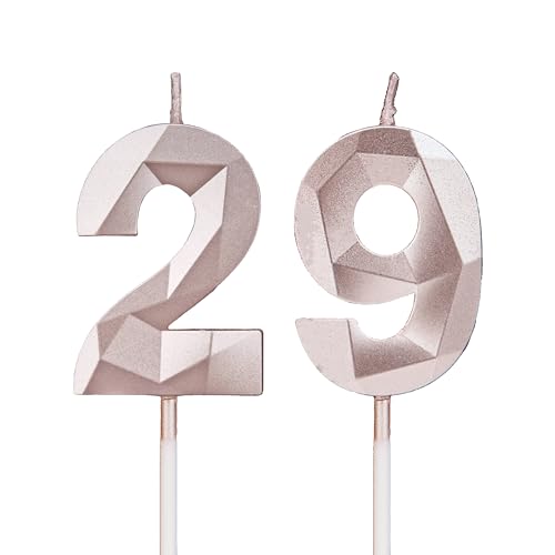 Geburtstagskerzen Zahlen 29,3D Roségold Kerzen Geburtstag für Kuchen geburtstagsdeko, Geburtstag Kerzen Zahlen, Geburtstagskerzen Kinder für Partys, Hochzeiten, Firmenfeiern, Jubiläen Geburtstagskerzen Zahlen 29,3D Roségold Kerzen Geburtstag für Kuchen geburtstagsdeko, Geburtstag Kerzen Zahlen, Geburtstagskerzen Kinder für Partys, Hochzeiten, Firmenfeiern, Jubiläen von DTXLX