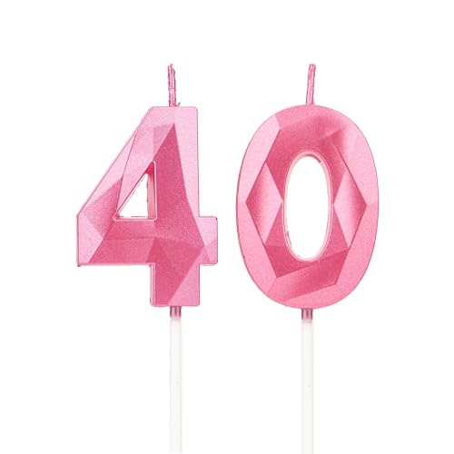 Geburtstagskerzen Zahlen 40,3D Rosa Kerzen Geburtstag für Kuchen geburtstagsdeko, Geburtstag Kerzen Zahlen, Geburtstagskerzen Kinder für Partys, Hochzeiten, Firmenfeiern, Jubiläen Geburtstagskerzen Zahlen 40,3D Rosa Kerzen Geburtstag für Kuchen geburtstagsdeko, Geburtstag Kerzen Zahlen, Geburtstagskerzen Kinder für Partys, Hochzeiten, Firmenfeiern, Jubiläen von DTXLX