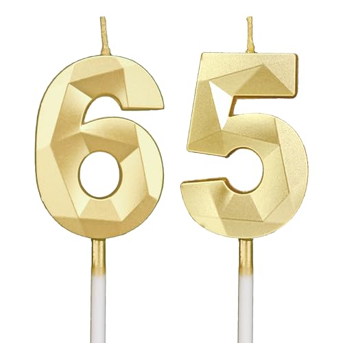 Geburtstagskerzen Zahlen 65,3D Gold Kerzen Geburtstag für Kuchen geburtstagsdeko, Geburtstag Kerzen Zahlen, Geburtstagskerzen Kinder für Partys, Hochzeiten, Firmenfeiern, Jubiläen Geburtstagskerzen Zahlen 65,3D Gold Kerzen Geburtstag für Kuchen geburtstagsdeko, Geburtstag Kerzen Zahlen, Geburtstagskerzen Kinder für Partys, Hochzeiten, Firmenfeiern, Jubiläen von DTXLX