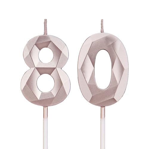 Geburtstagskerzen Zahlen 80,3D Roségold Kerzen Geburtstag für Kuchen geburtstagsdeko, Geburtstag Kerzen Zahlen, Geburtstagskerzen Kinder für Partys, Hochzeiten, Firmenfeiern, Jubiläen Geburtstagskerzen Zahlen 80,3D Roségold Kerzen Geburtstag für Kuchen geburtstagsdeko, Geburtstag Kerzen Zahlen, Geburtstagskerzen Kinder für Partys, Hochzeiten, Firmenfeiern, Jubiläen von DTXLX