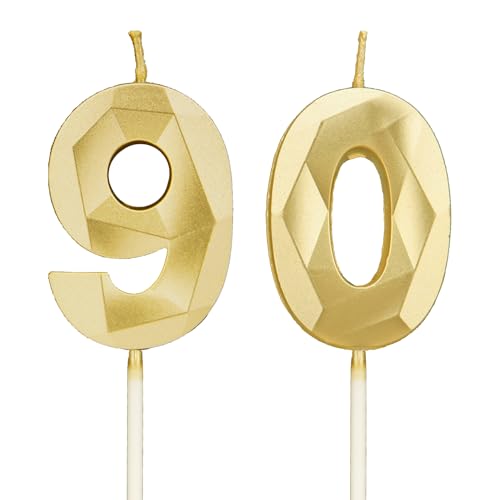 Geburtstagskerzen Zahlen 90,3D Gold Kerzen Geburtstag für Kuchen geburtstagsdeko, Geburtstag Kerzen Zahlen, Geburtstagskerzen Kinder für Partys, Hochzeiten, Firmenfeiern, Jubiläen Geburtstagskerzen Zahlen 90,3D Gold Kerzen Geburtstag für Kuchen geburtstagsdeko, Geburtstag Kerzen Zahlen, Geburtstagskerzen Kinder für Partys, Hochzeiten, Firmenfeiern, Jubiläen von DTXLX
