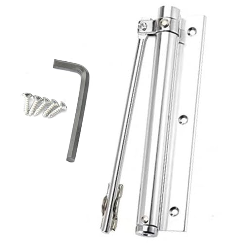Leichte Türschließer aus Aluminiumlegierung, leicht federleicht, federbelastet, einstellbar, automatisch für Wohn- und Geschäftszwecke montiert (180 mm Silbrig mit 5 Schrauben) von DTXLX