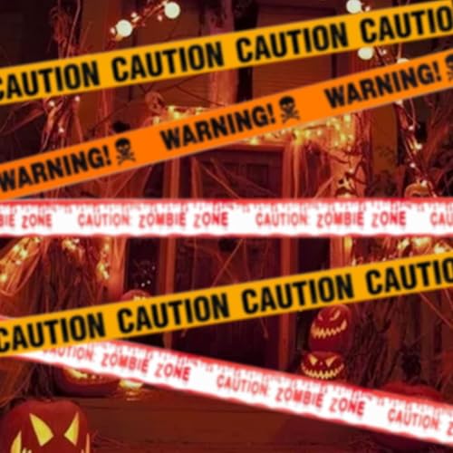 DTXYBC 3 Rollen Absperrband Halloween, Halloween Outdoor Warnband, Halloween Deko Warnband, Gruseliges Caution Tape, Halloween Warnbänder, für Spukhaus und Gefahrenbereiche DTXYBC 3 Rollen Absperrband Halloween, Halloween Outdoor Warnband, Halloween Deko Warnband, Gruseliges Caution Tape, Halloween Warnbänder, für Spukhaus und Gefahrenbereiche von DTXYBC