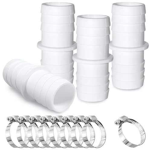 4 Stück Pool Schlauchverbinder, Schlauchverbinder 38mm auf 38mm ø Set, mit 8 x Schlauchschellen, Pool Schlauchadapter, Poolschlauch Adapter für Pool, Garten von DTXYBC